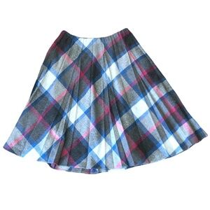 CEE SPORTSWEAR Pleated Argyle Skirt Wool Women's Size 9/10 Black/Red Vintage
